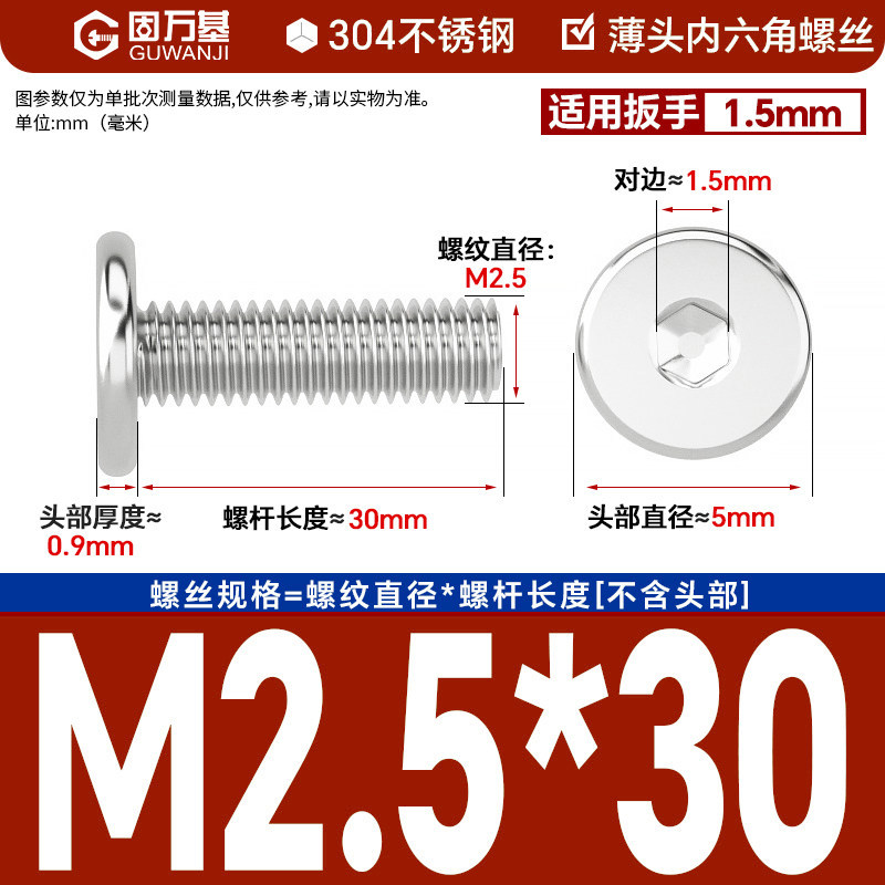 304 M2.5*30