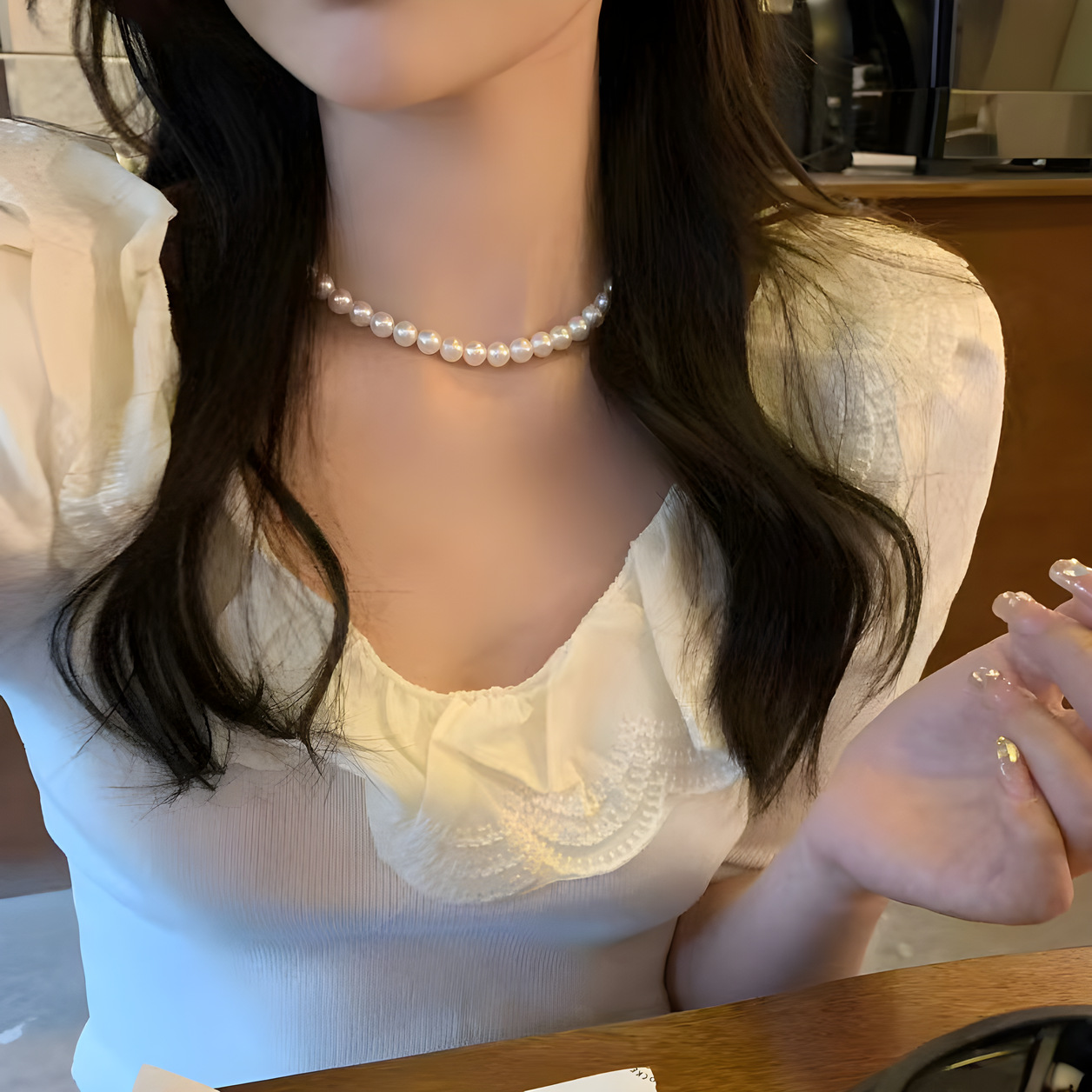 French Luxury Faux Pearl Necklace for Women ins High-End Elegant Versatile Collarbone Chain Trendy Neck Chain