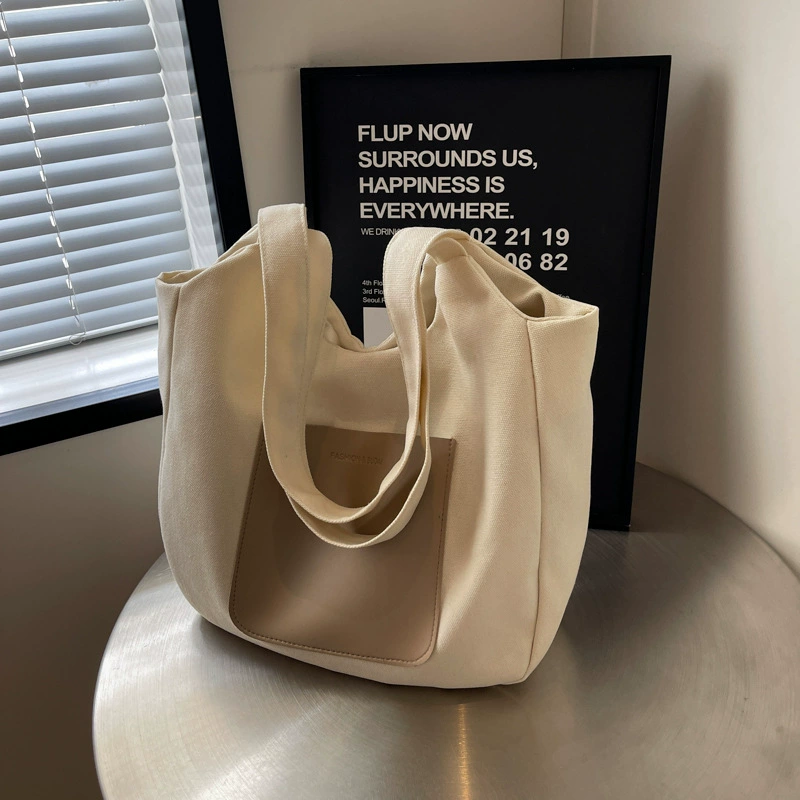 Capacious Canvas Shoulder Bag for Students – Small Yet Spacious, High-Quality Style | Other Brand