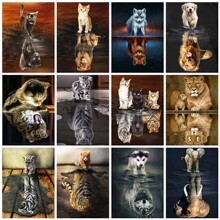 ��ʯ������diy���껭�羳��϶��ﵹӰ��ʯ����diy�ֹ�ճ�껭è