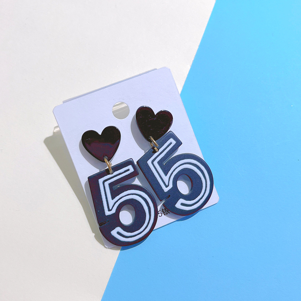 1 Pair Fashion Number Arylic Womenu0027S Drop Earrings