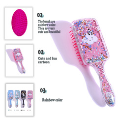 Card Pass Air Cushion Comb, Printed Air Cushion Comb, Transparent Massage Hair Comb Plastic Rainbow Comb Amazon Cross-border