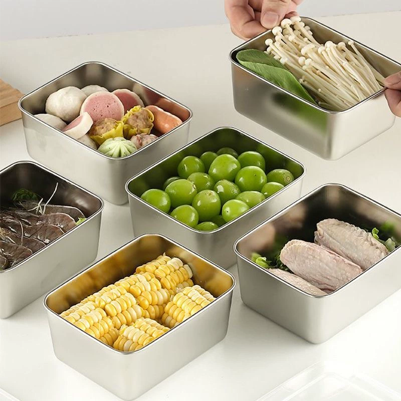 Толстая нержавеющая сталь квадратная тарелка с крышкой