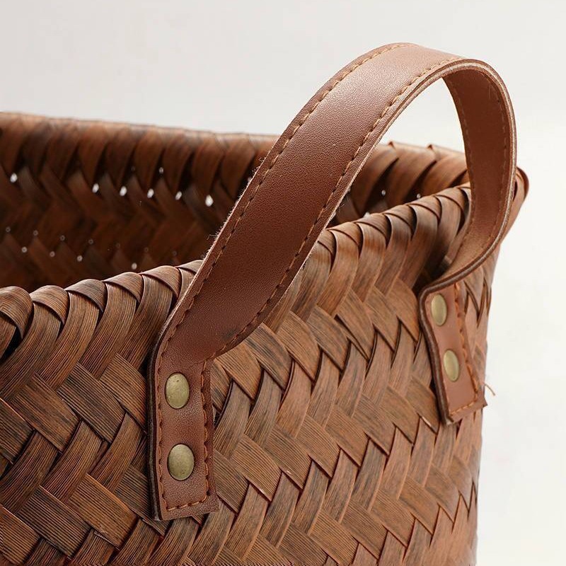 Handwoven Rattan Storage Basket With Lid And Inner Lining_voghion.com