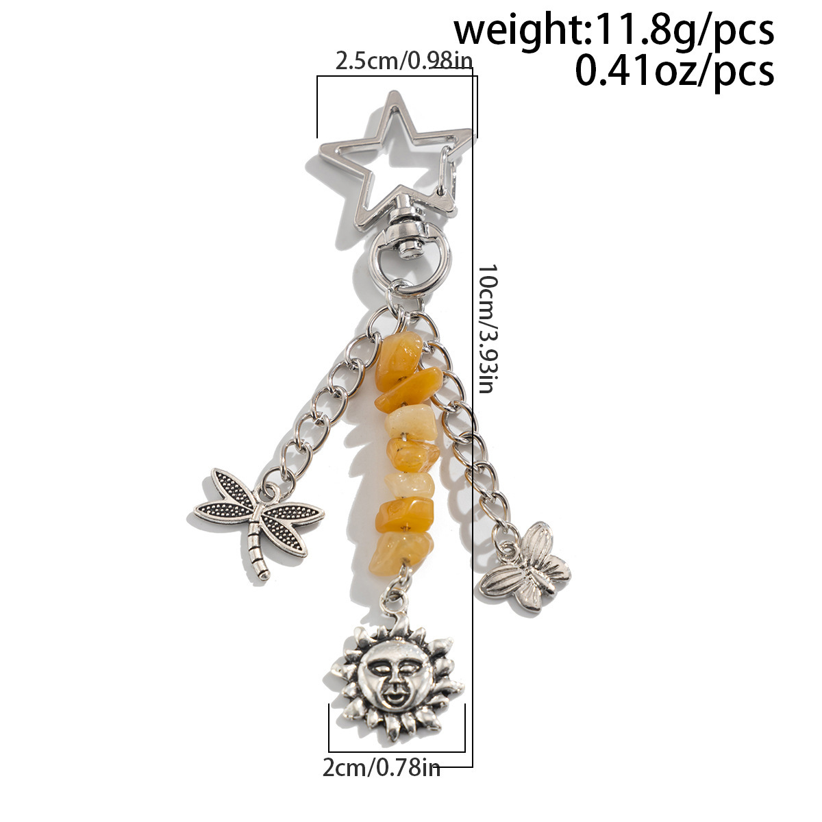 13g Weight Keychain Classification 1 Piece Quantity Holiday, Banquet, Selfie Occasion Glass, Zinc alloy Material Sun, Moon Pattern Unisex Gender Pastoral Style Pastoral Sun Moon Glass Zinc Alloy Unisex Keychain 10