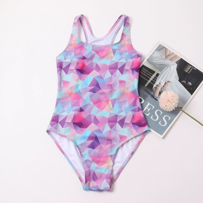 Детский спортивный купальник для девочек стерео принт