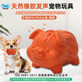 厂家定制狗狗磨牙洁齿宠物狗玩具生物基发声猪互动解压宠物耐咬