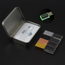 USB pen drive工厂批发16G 32G可发光水晶高速u盘随身碟