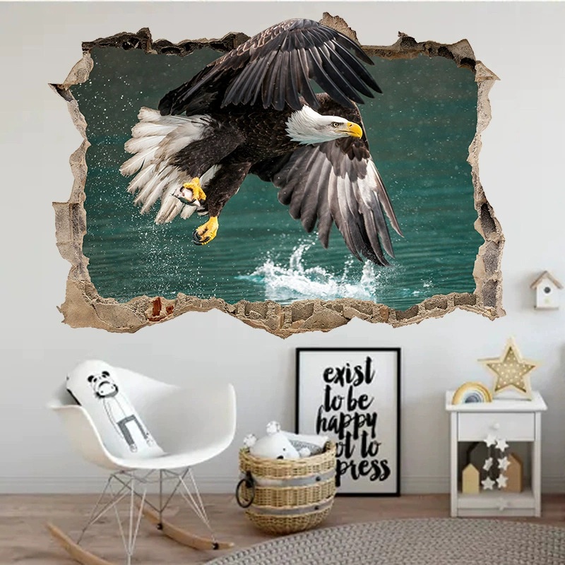 Через стену стерео орел наклейка декоративная наклейка на стену самоклеящаяся телевизионная стена фон стены декоративная спальня гостиная кабинет