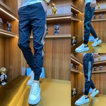 百搭休闲裤男宽松直筒休闲裤2024潮男束脚裤子百搭ins港风潮男裤