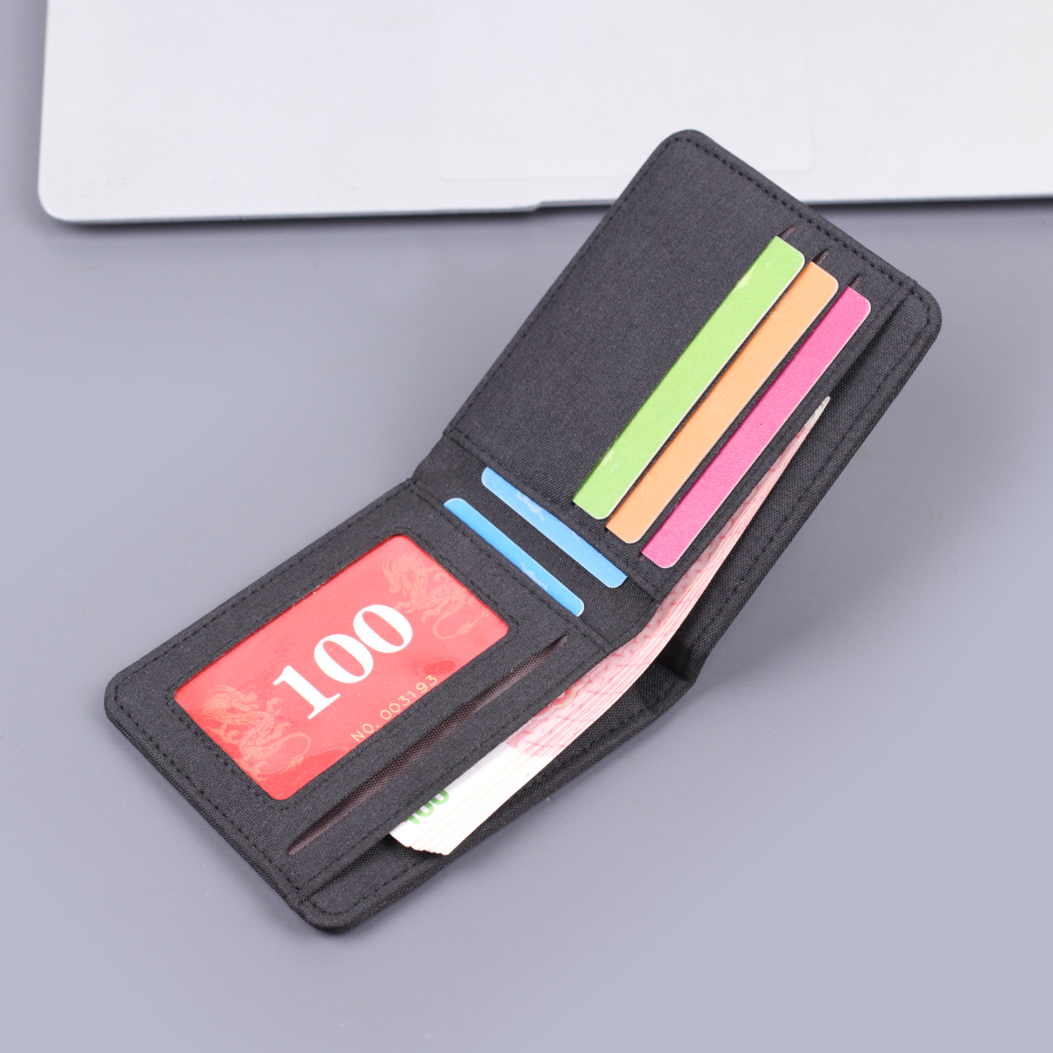 Canvas cartera corta para hombres con cremallera cartera de hombres cartera de tarjetas de hombres cartera de hombres en una cartera de hombre transfronteriza