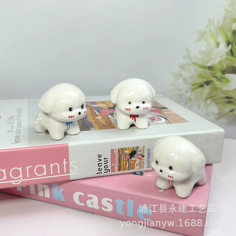 Симпатичные керамические щенок украшения креативные милые домашние животные линии собачьи украшения ночной рынок