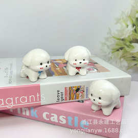 可爱陶瓷小狗摆件 创意萌宠线条狗装饰品夜市摆摊工艺品旅游纪念