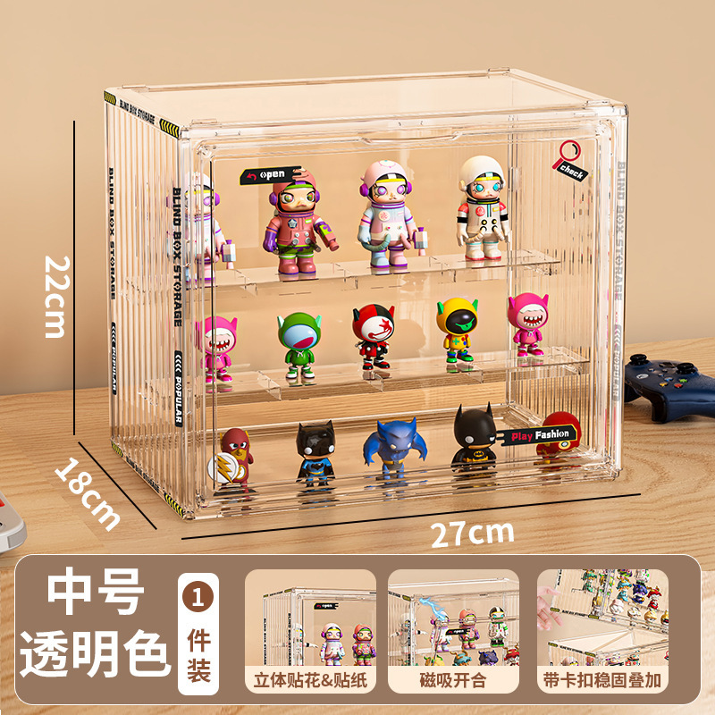 头盔收纳盒超大号亚克力展示盒防尘娃娃玩偶手办包包盒透明展示柜|undefined