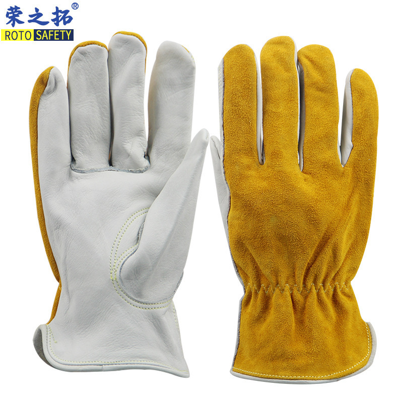 牛青皮司机手套氩弧焊焊工灵活柔软隔热氩弧焊耐磨阻燃防火线手套