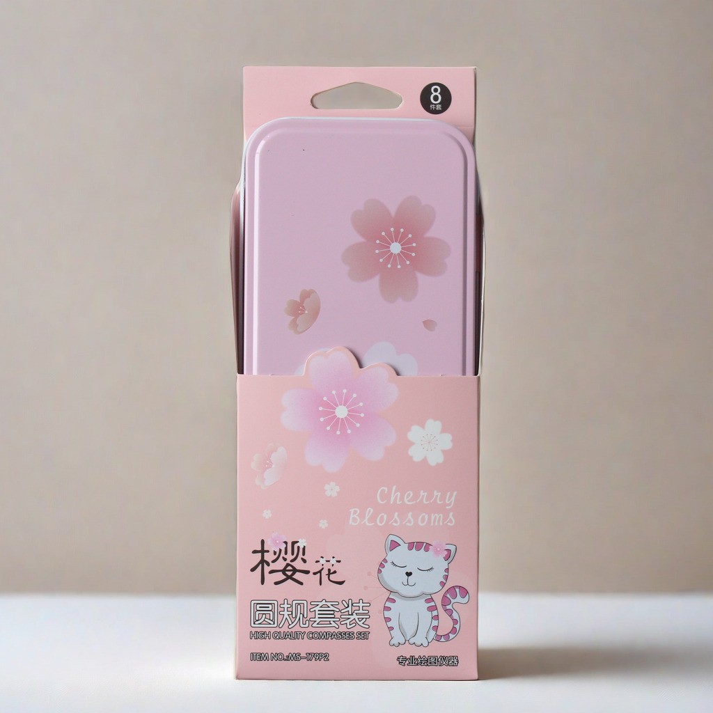 High-end fashionable tin box, ruler, set for elementary school students