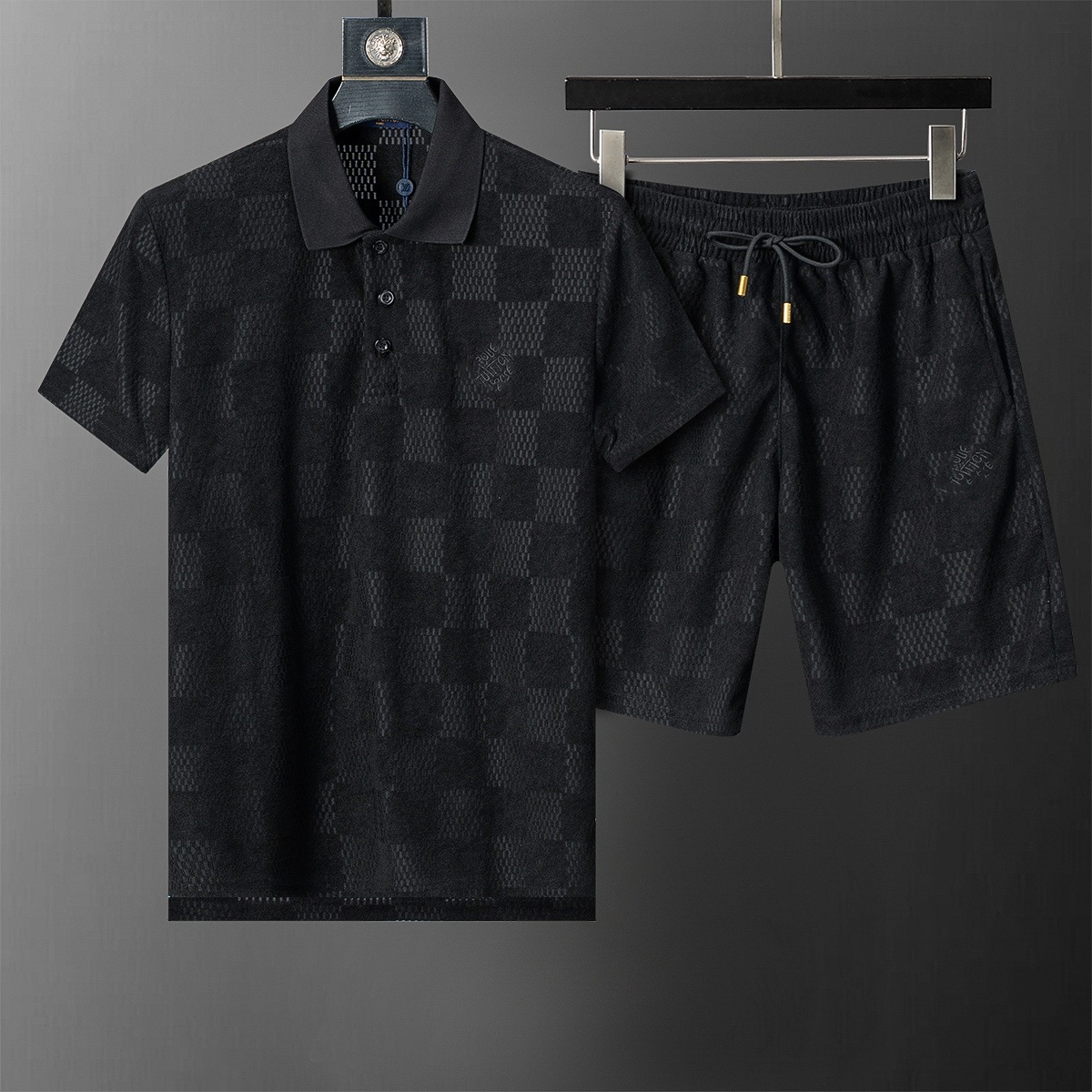 Cross-border versión correcta polo manga corta set de collar de verano clásico toalla de hombre bordado casual Europa y América explosión