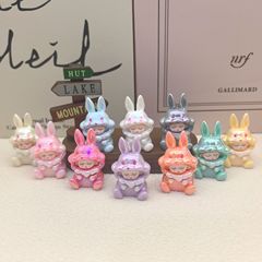 電気メッキクラウドドリームバニー diy ジュエリーペアかわいい樹脂デスクトップ車の小さな装飾品ペンダント漫画人形