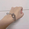 Copper silver cute bracelet, three dimensional accessory, simple and elegant design, internet celebrity