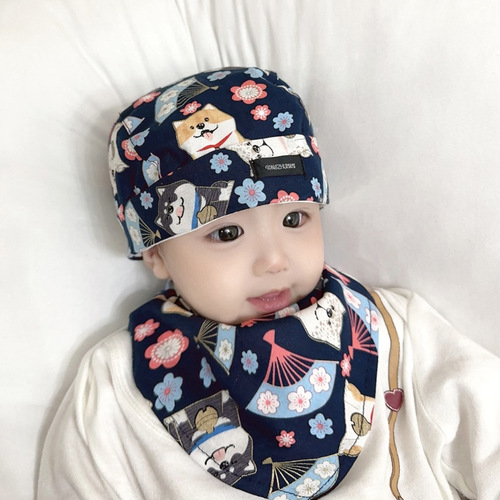 Baby newborn baby hat spring and autumn thin section boys and girls winter little princess handsome pirate hat turban pure cotton