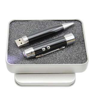 Ballpoint pen metal gift box USB personalized engraving USB flash drive laser touch screen USB flash drive student graduation gift 64GB