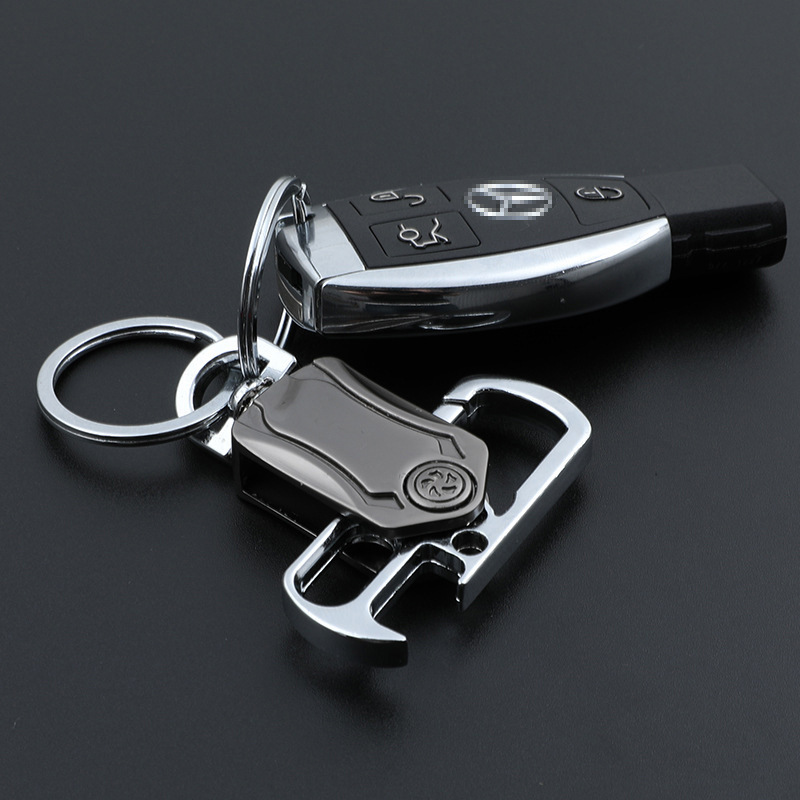 Multifunctional keychain men's car key pendant titanium alloy key ring universal beer opener key chain