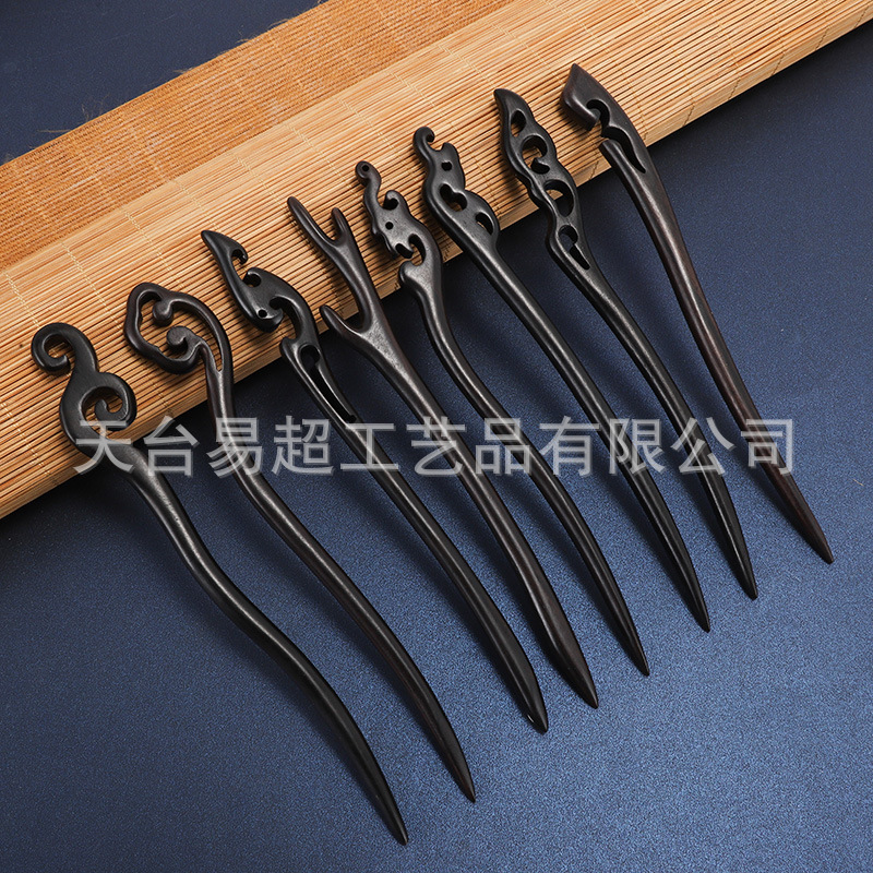 purple light ebony hairpin antique hair clasp wholesale updo wooden hair clasp high sense new chinese sandalwood wooden hair clasp headdress for han chinese clothing