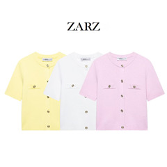 ZARZ 自家製ヨーロッパとアメリカンスタイルの新しい女性のファッショナブルなカジュアル半袖ニットジャケット 1822022