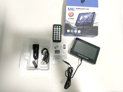 Car Bluetooth Mp5 Player 4.3inch Large-Screen Car Mp5 with Same-Screen Display, Tf Card USB Playback (Car mp4) - m6-m6-with-cigarette-lighter-charging-head-black