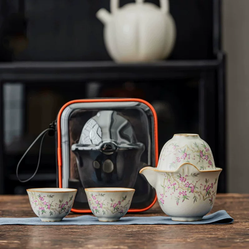Travel handheld retro elite tea set for traveling