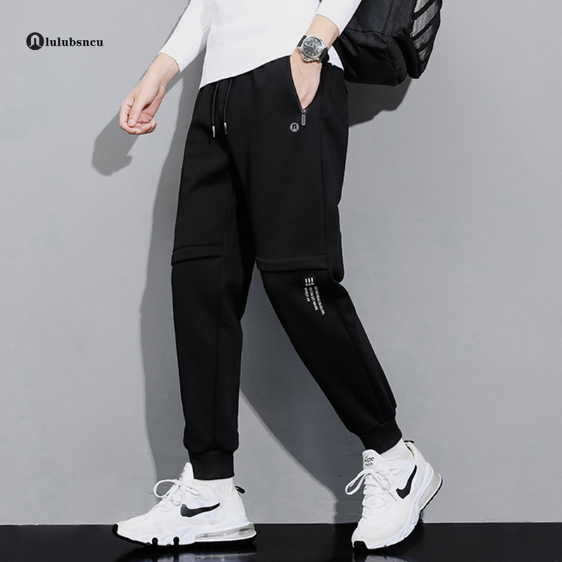 Lulu Pants for Men, Autumn and Winter 2025 New Style, Men's Sports Pants, Gray Sweatpants for Boys, Men's Cuffed Jogger Pants