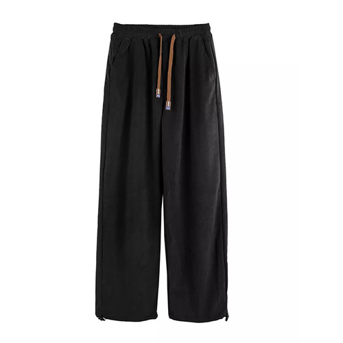 Spring and autumn trend straight pants men's corduroy fashion brand high-end wide-leg pants design loose casual pants