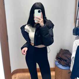 lulu同款原标白鸭绒三格保暖羽绒服女Wunder超轻泡芙短款连帽外套