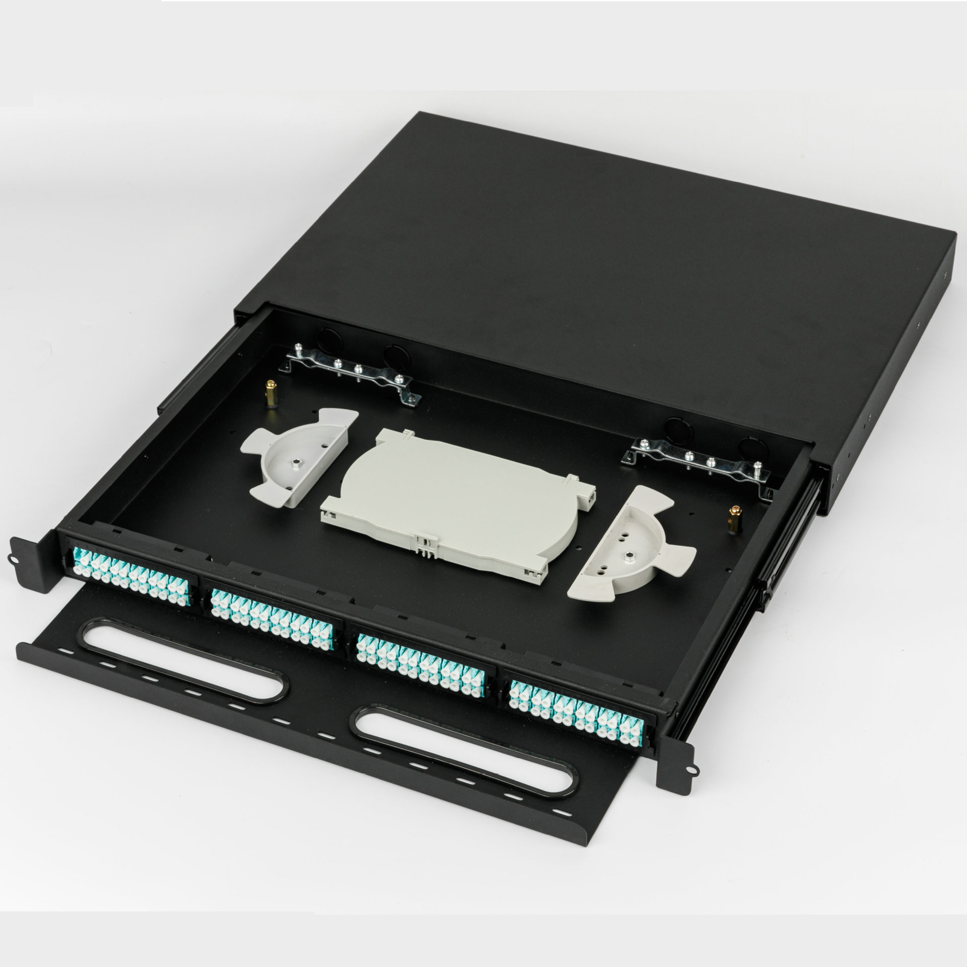 2-1U抽拉式高密度光纤箱万兆OM4高密度模块化终端盒熔接盒批发