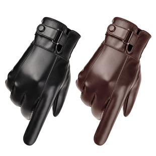 Pu Leather Phone Screen Touch Gloves Men Winter Glove Gloves Men