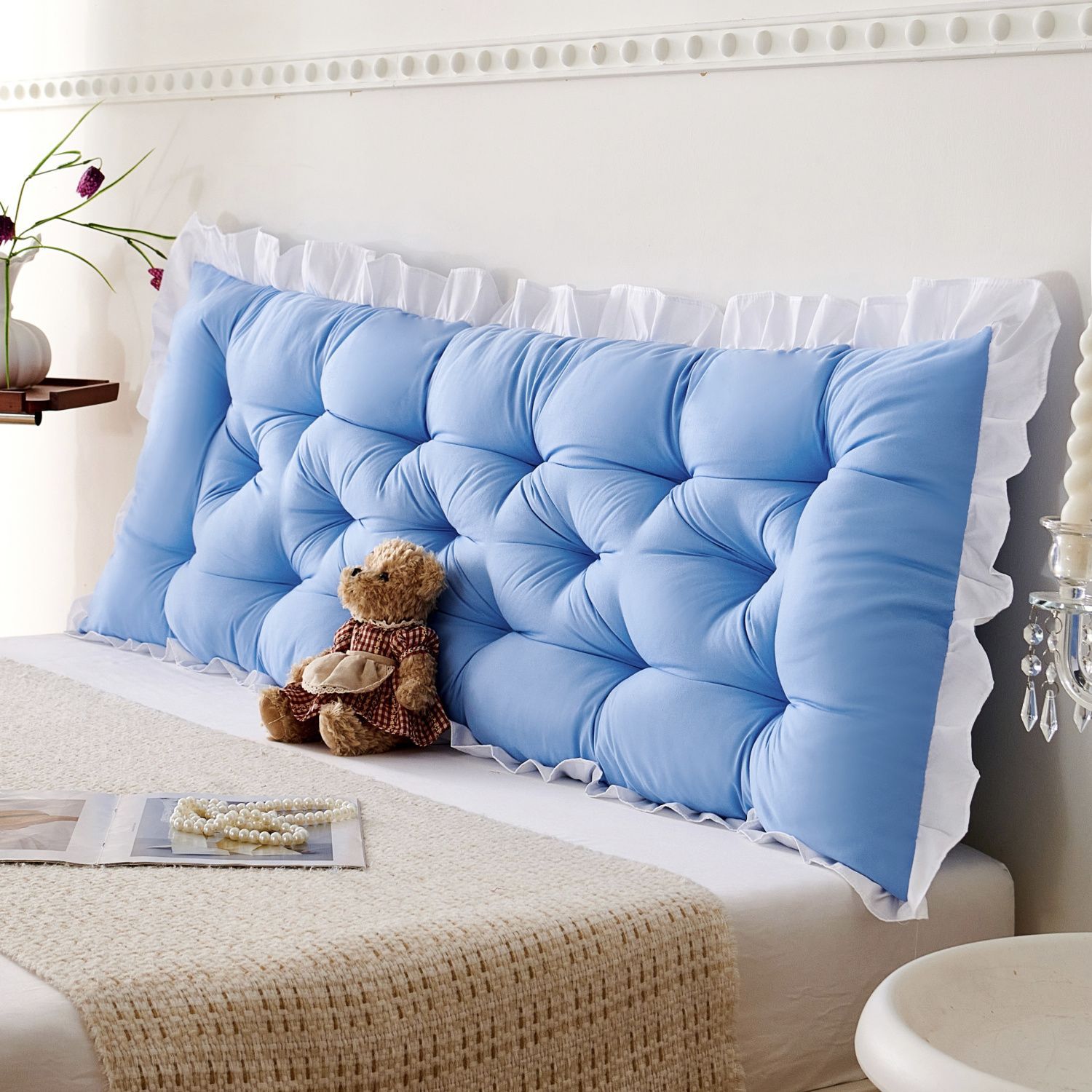 Cojín de cabecera dormitorio princesa ins almohada respaldo de cama tatami bolso suave sofá de dormitorio protección de cintura anticolisión