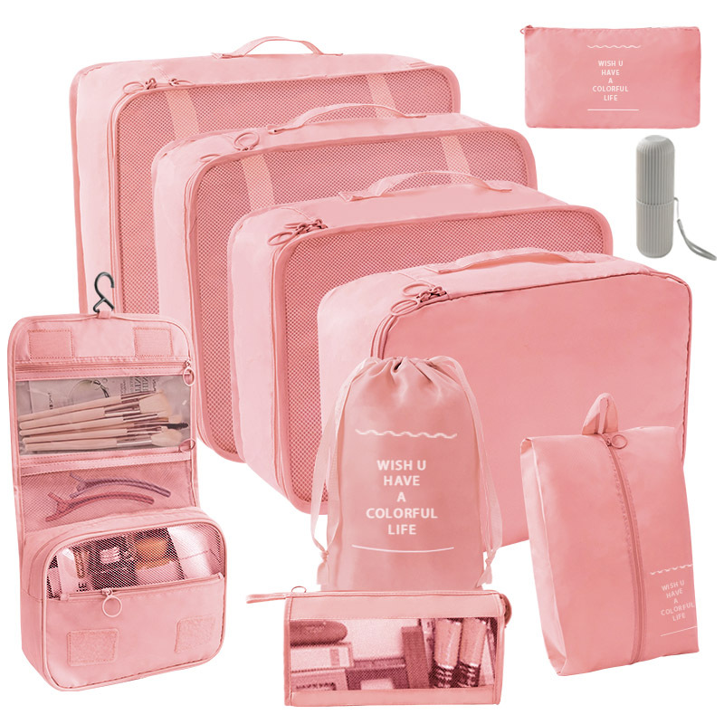 10 종 세트 [7 종 세트 + 훅 백 + 트라이앵글 백 + 워시 컵] 핑크