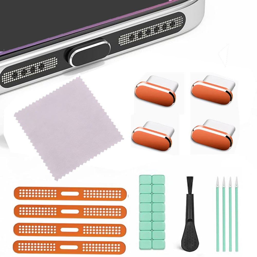 Telefon Toz Koruma Kapağı Seti USB-C Toz Koruma Kapağı iPhone 15/16, 17 için Toz Koruma Temizleme Seti