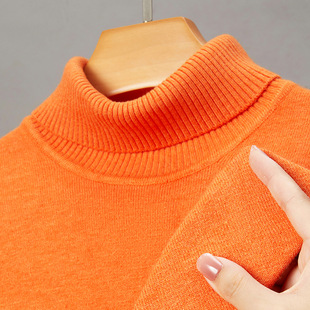 Cross-border foreign trade knitted bottoming shirt turtleneck sweater men's young and middle-aged men's warm solid color pullover sweater multi-color