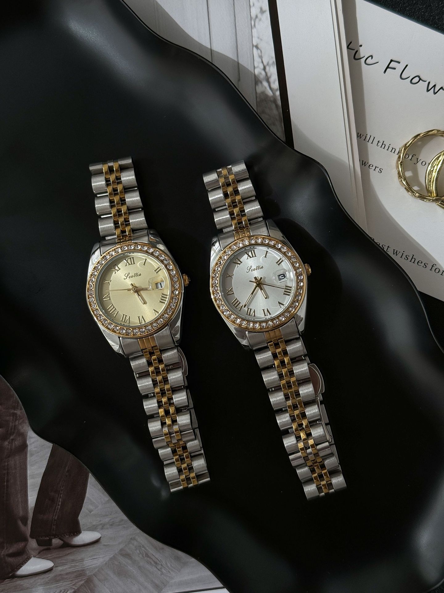 75g Weight Tempered Glass Mirror Material Alloy Strap Material Watch Classification Pointer Display Type Butterfly Double Snap Buckle Style Round Dial Shape Daily, Street Occasion Quartz Movement Solid Color Pattern All Seasons Season Women's Gender Retro, Classic Style Style Retro Classic Style Solid Color Butterfly Double Snap Quartz Watch Women's Watches 3