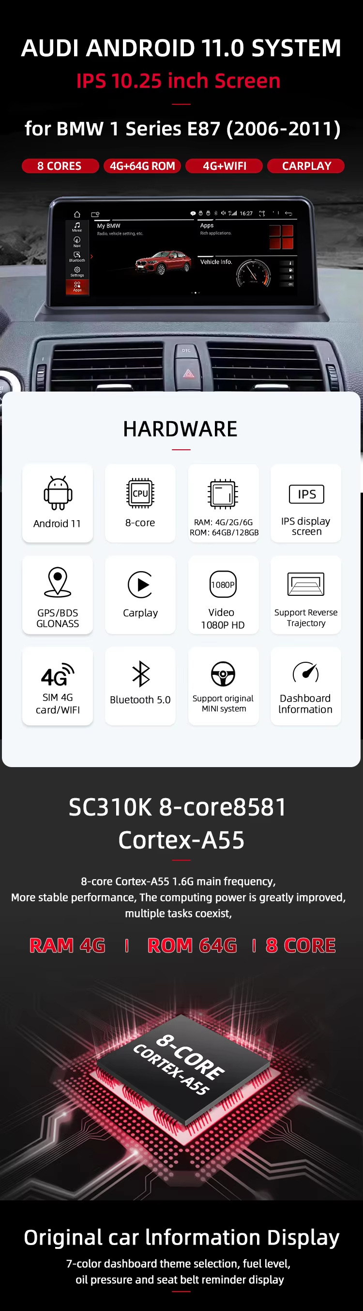 Suitable for Bmw X5 E70 X6 E71 Android 12.3inch Large Screen Car Central Control Radio Gps Navigator