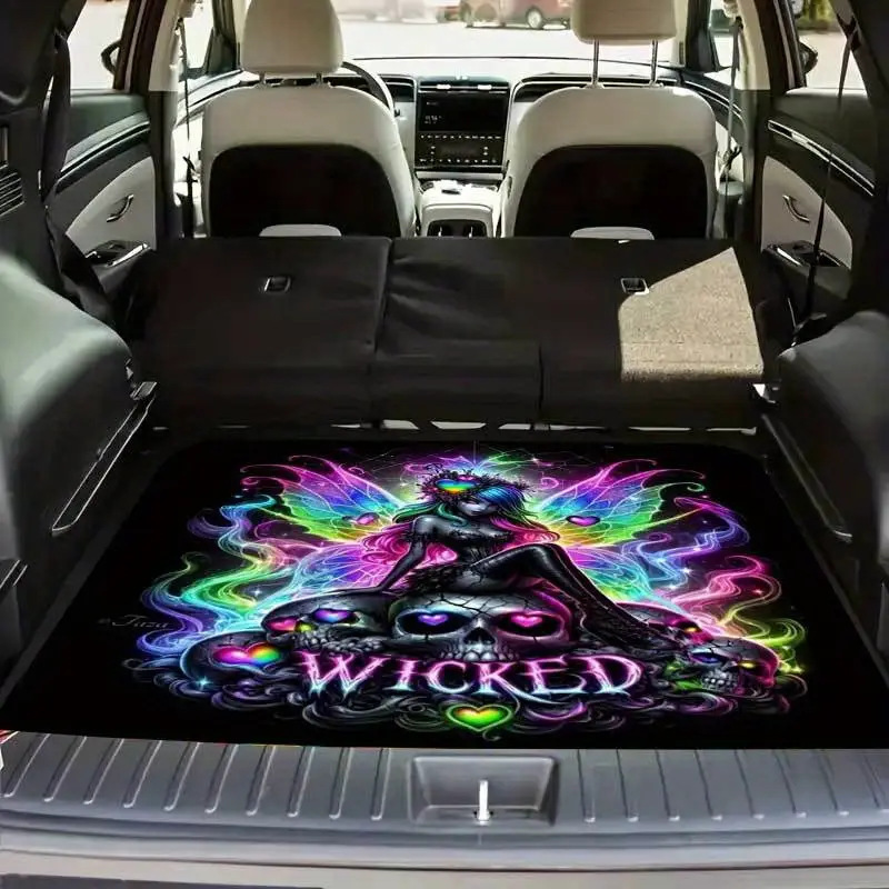 Temu American Clown Skull Car Trunk Mat Home Car Wear-Resistant Dust-Proof Mat Dirt-Resistant Anti-Slip Car Mat