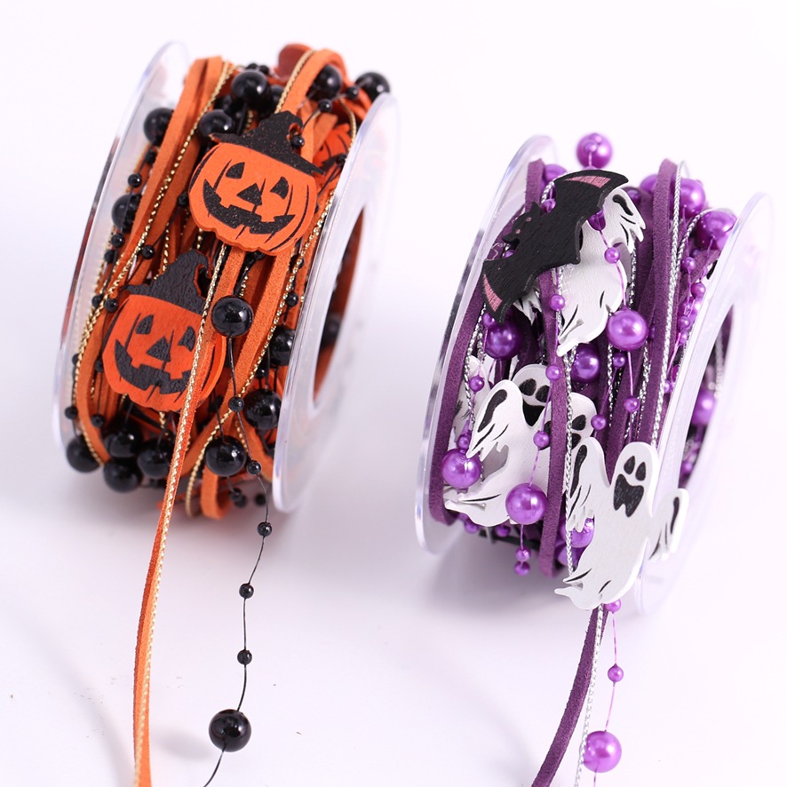 Transfronterizos de Halloween cinta naranja calabaza decoración cinta artesanal cinta creativa diseño festivo caja de regalo cinta