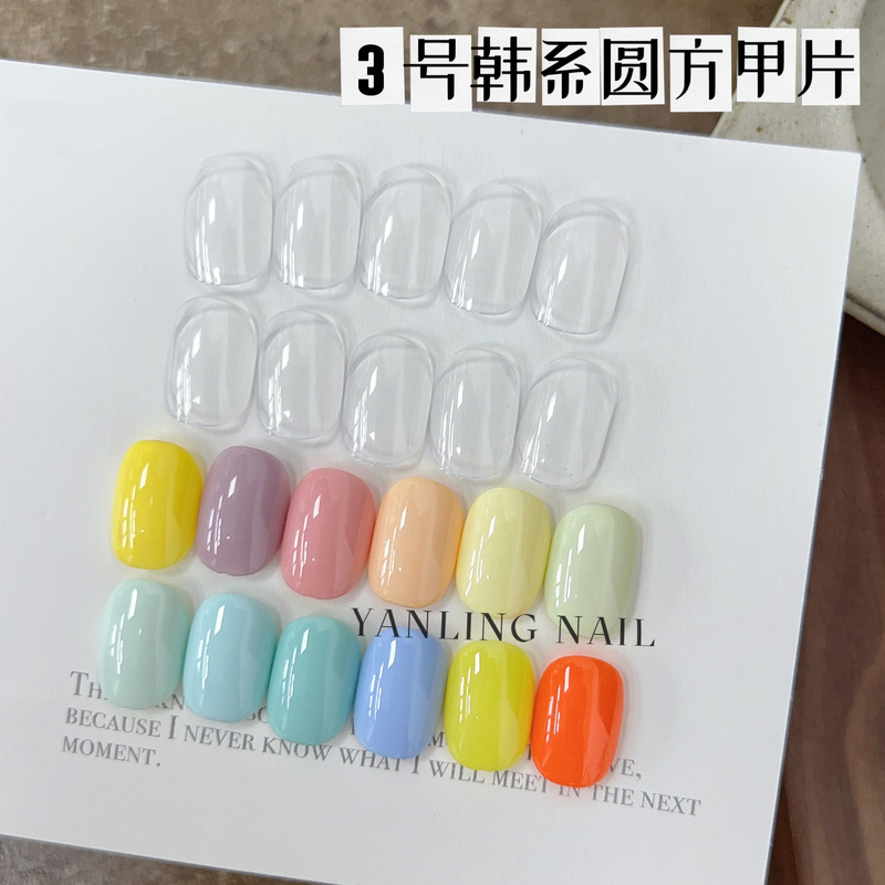 Japanese New Almond Drop Tip Oval False Nail Piece Single Number Plate Color Plate Practice Plate Short Square Nail Piece