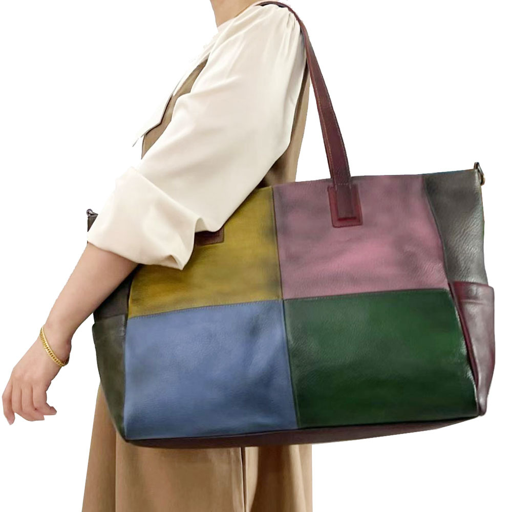 Genuine Leather Women's Bag, Vintage Cowhide, Polished Handbag, Crossbody Bag, Genuine Leather Bag_voghion.com