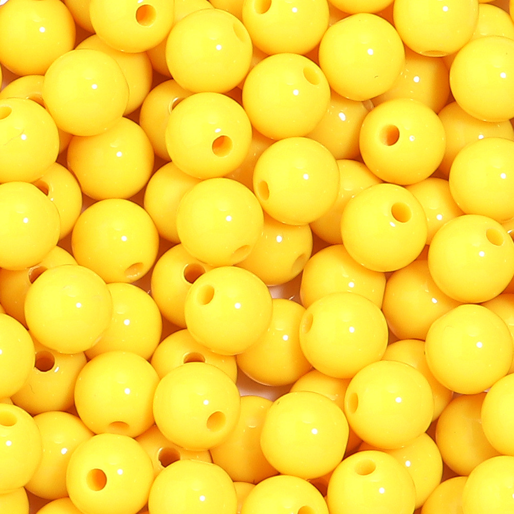 Cuentas redondas acrílicas de color sólido para Navidad, cuentas redondas de color sólido para joyería hecha a mano, accesorios de bricolaje, cuentas redondas de color sólido, cuentas sueltas.