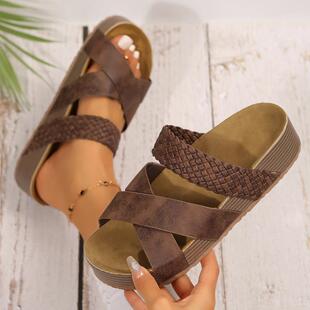 P 50477 Cross Weave Flat Sole Sandals ����ƽ�כ��� �羳���l