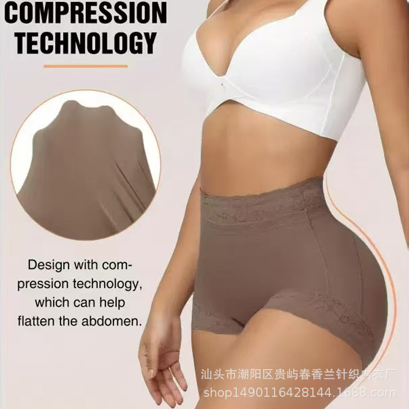Women's European and American Style Tummy Control Pants, High-Waisted Shapewear Panties with Lace Decoration, Abdominal Control, Butt Lift, Suitable for Multiple Occasions