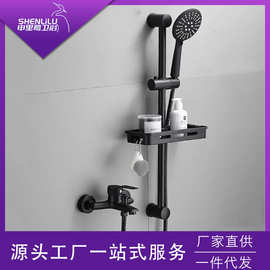 跨境黑色简易淋浴花洒套装工程家用洗澡冷热水龙头沐浴淋浴器