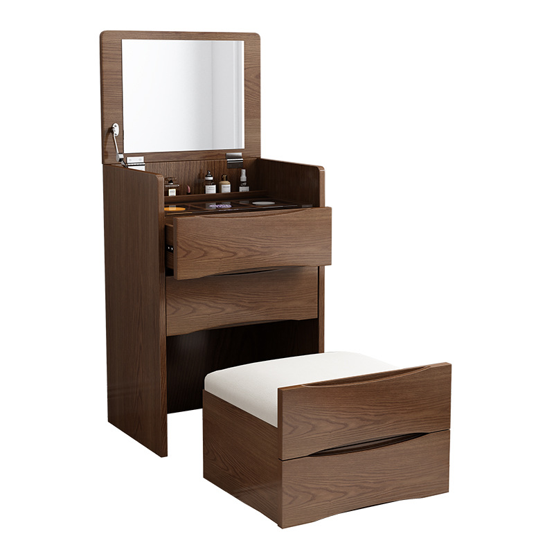 Mesita de Noche Moderna Minimalista de Roble para Dormitorio, Tocador para Casa de Alquiler, Venta Directa de Fábrica, Almacenamiento